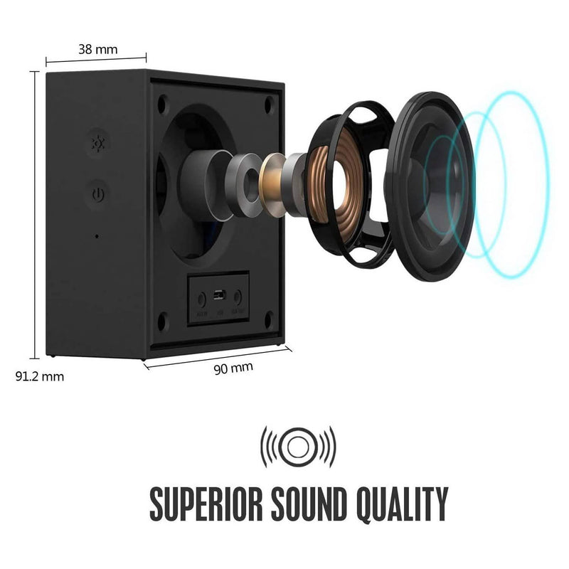Divoom Timebox Mini Intelligent LED Light Bluetooth Speaker & Alarm w/App-Controlled Headphones & Audio - DailySale