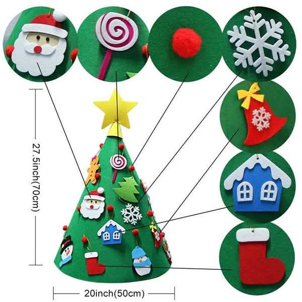 DIY 3D Felt Christmas Tree Upgraded Toddler Christmas Tree Holiday Decor & Apparel - DailySale