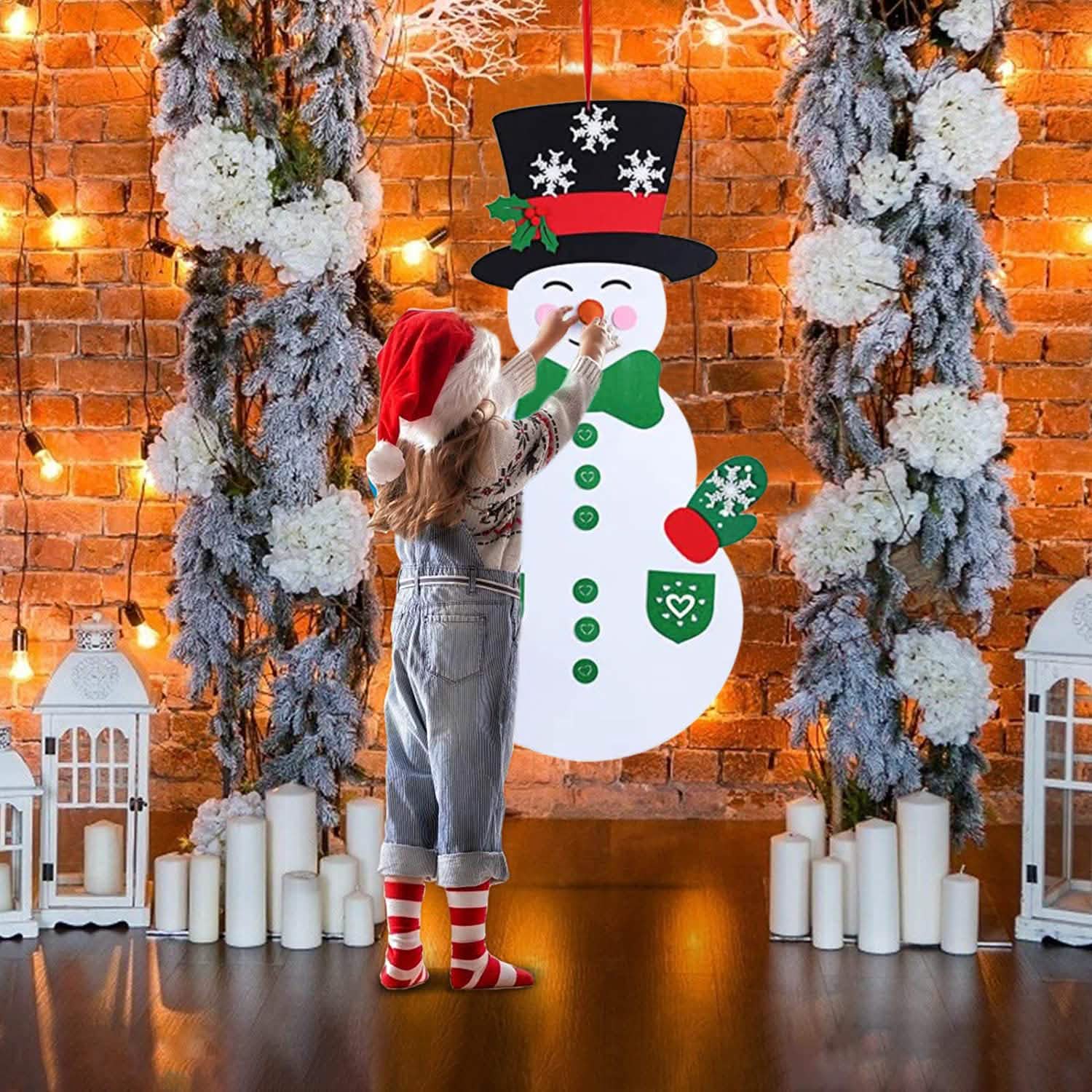 DIY Felt Christmas Hanging Decorations Kits with 54 Piece Detachable Ornaments Holiday Decor & Apparel - DailySale
