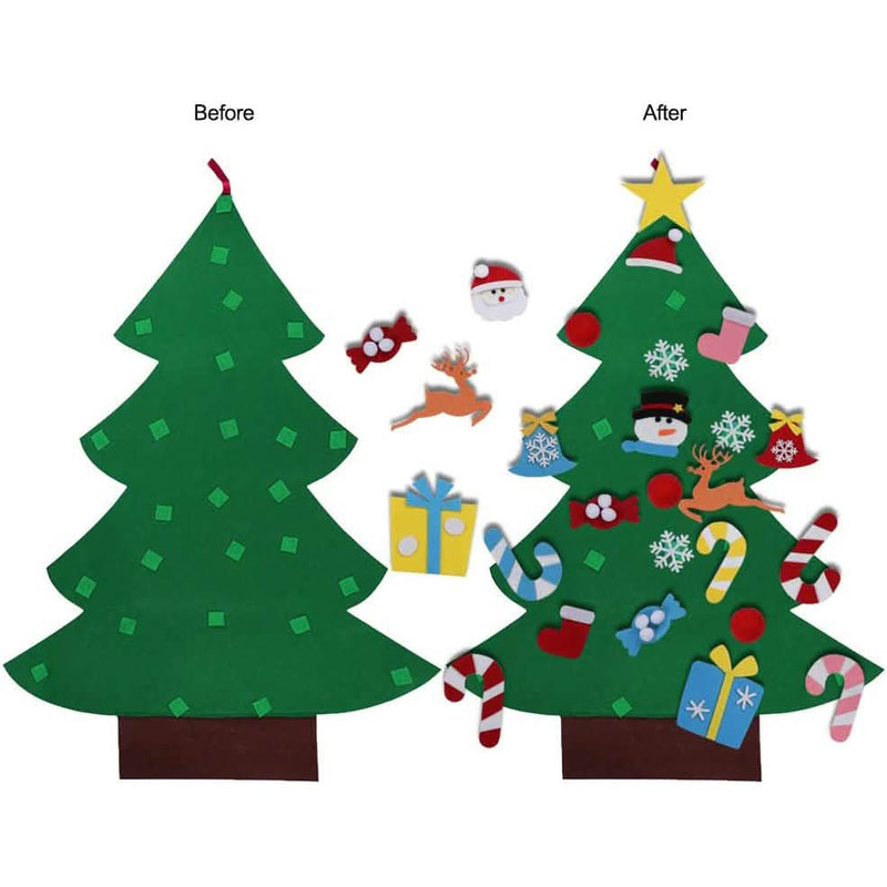 DIY Felt Christmas Tree Set with Ornaments Holiday Decor & Apparel - DailySale