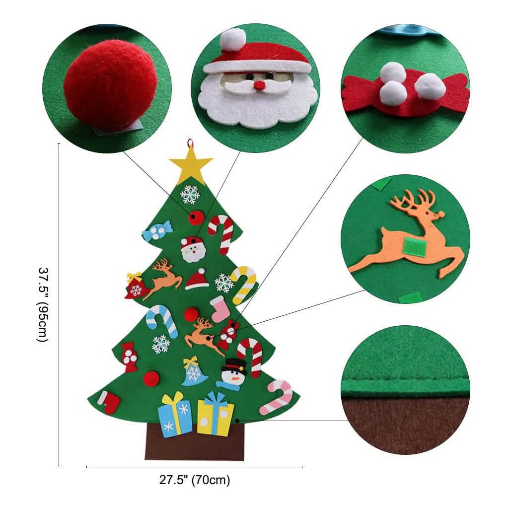 DIY Felt Christmas Tree Set with Ornaments Holiday Decor & Apparel - DailySale