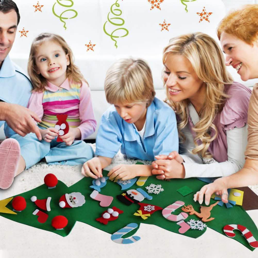 DIY Felt Christmas Tree Set with Ornaments Holiday Decor & Apparel - DailySale