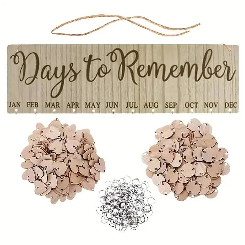 DIY Wooden Family Birthday Board Hanging Sign Pendant Furniture & Decor Memorable Day - DailySale