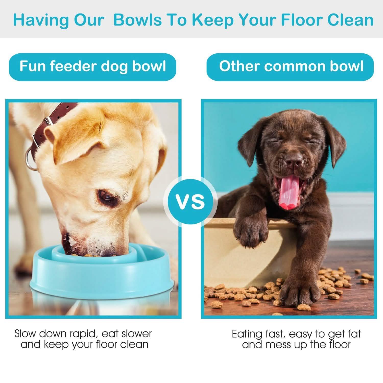 Dog Cat Slow Feeder Bowl Pet Supplies - DailySale