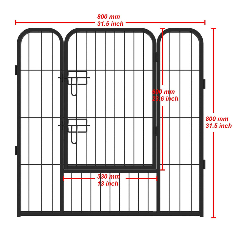 Dog Fence and Pet Playpen, Heavy Duty Foldable Metal 8 Panels Dog Pen 31.5" Height Pet Supplies - DailySale