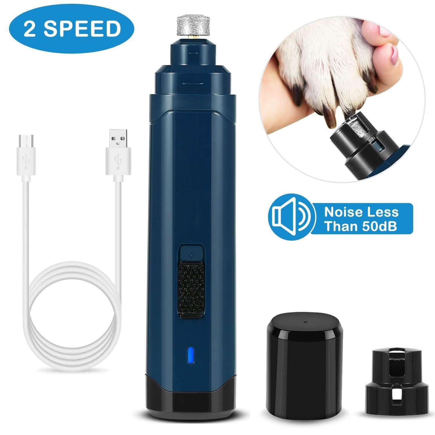 Dog Nail Grinder 2 Speeds Quiet USB Rechargeable Pet Supplies - DailySale