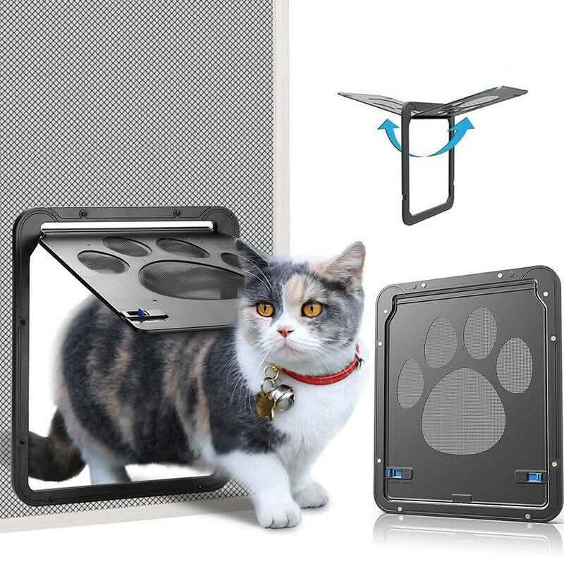 Dog or Cat Small Screen Locking Flap Door Magnetic Automatic Slide Protector Pet Supplies - DailySale