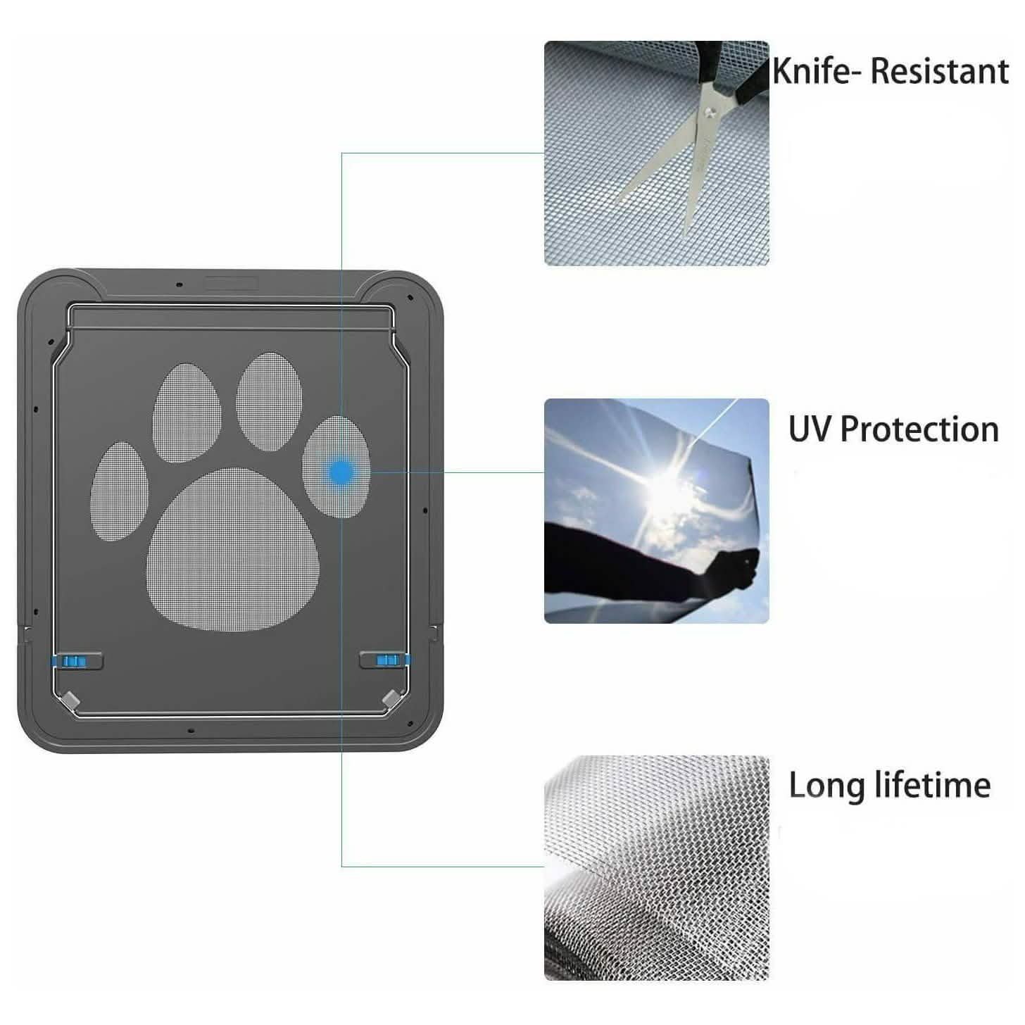 Dog or Cat Small Screen Locking Flap Door Magnetic Automatic Slide Protector Pet Supplies - DailySale