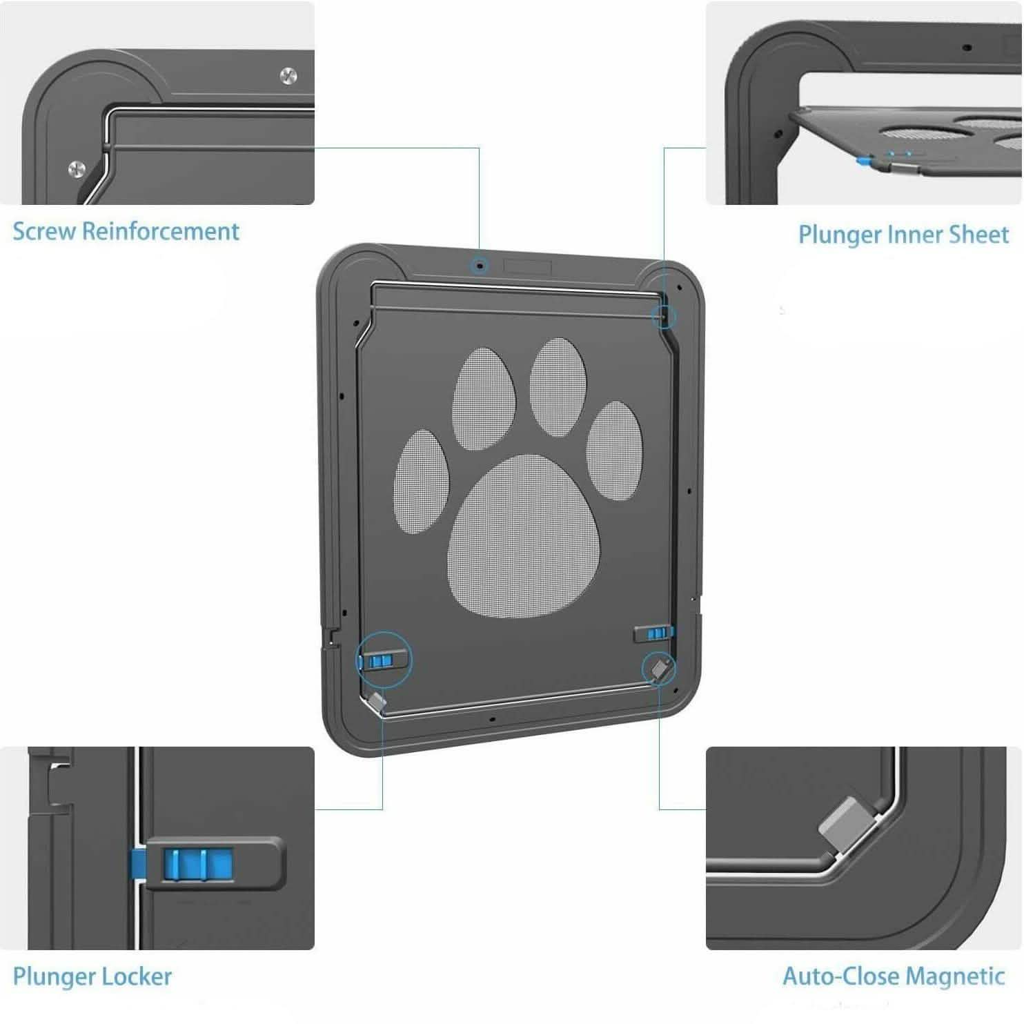 Dog or Cat Small Screen Locking Flap Door Magnetic Automatic Slide Protector Pet Supplies - DailySale