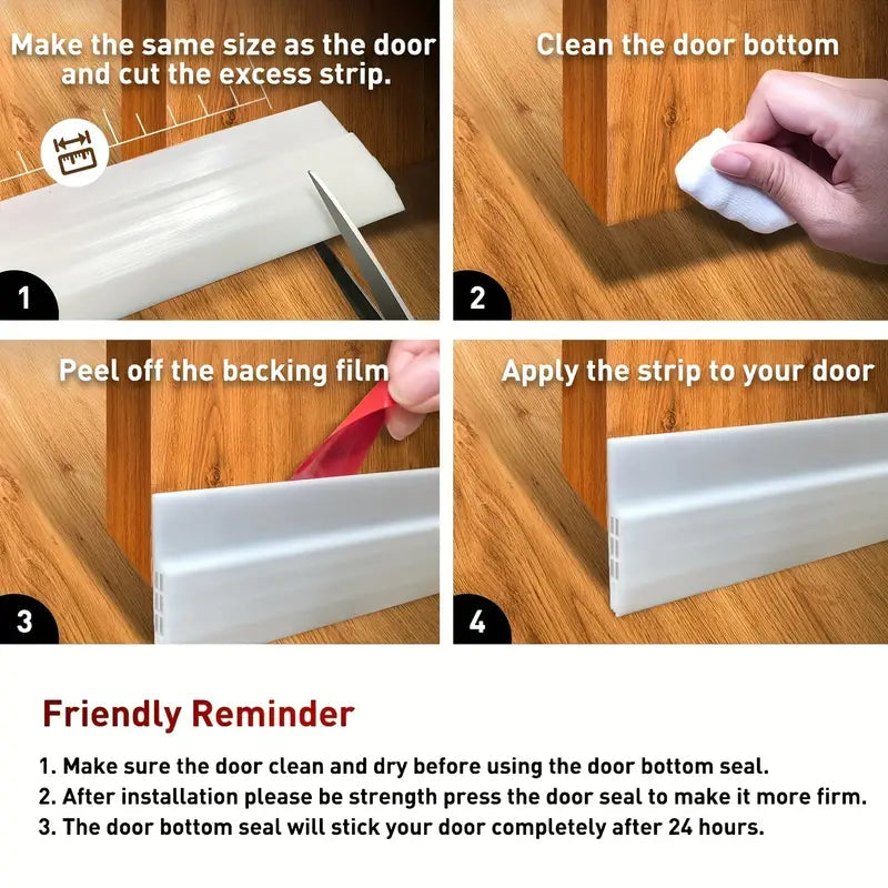 Door Draft Stopper Under Door Seal for Exterior/Interior Doors Home Improvement - DailySale