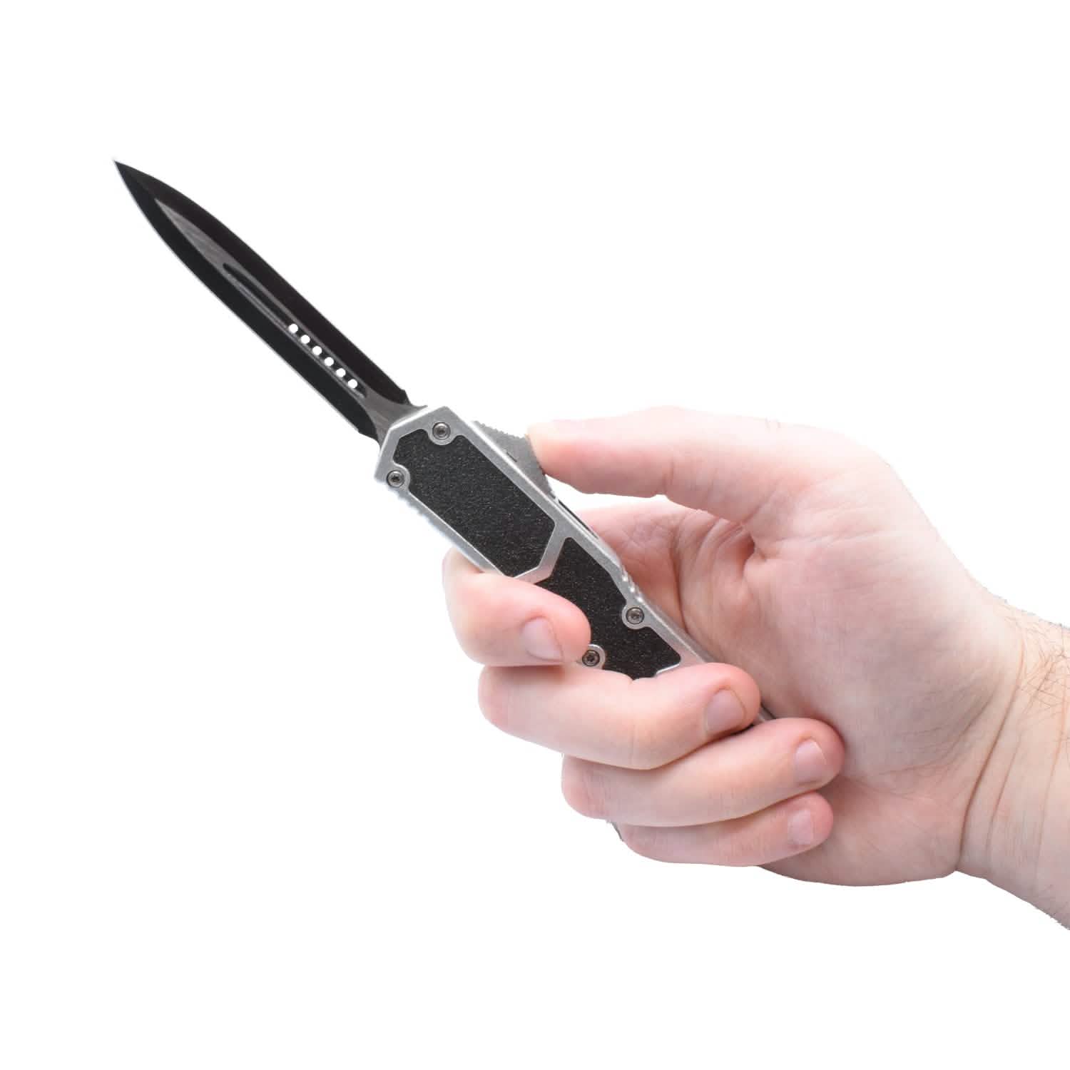 Double Edge Automatic OTF Knife with Belt Clip Tactical - DailySale