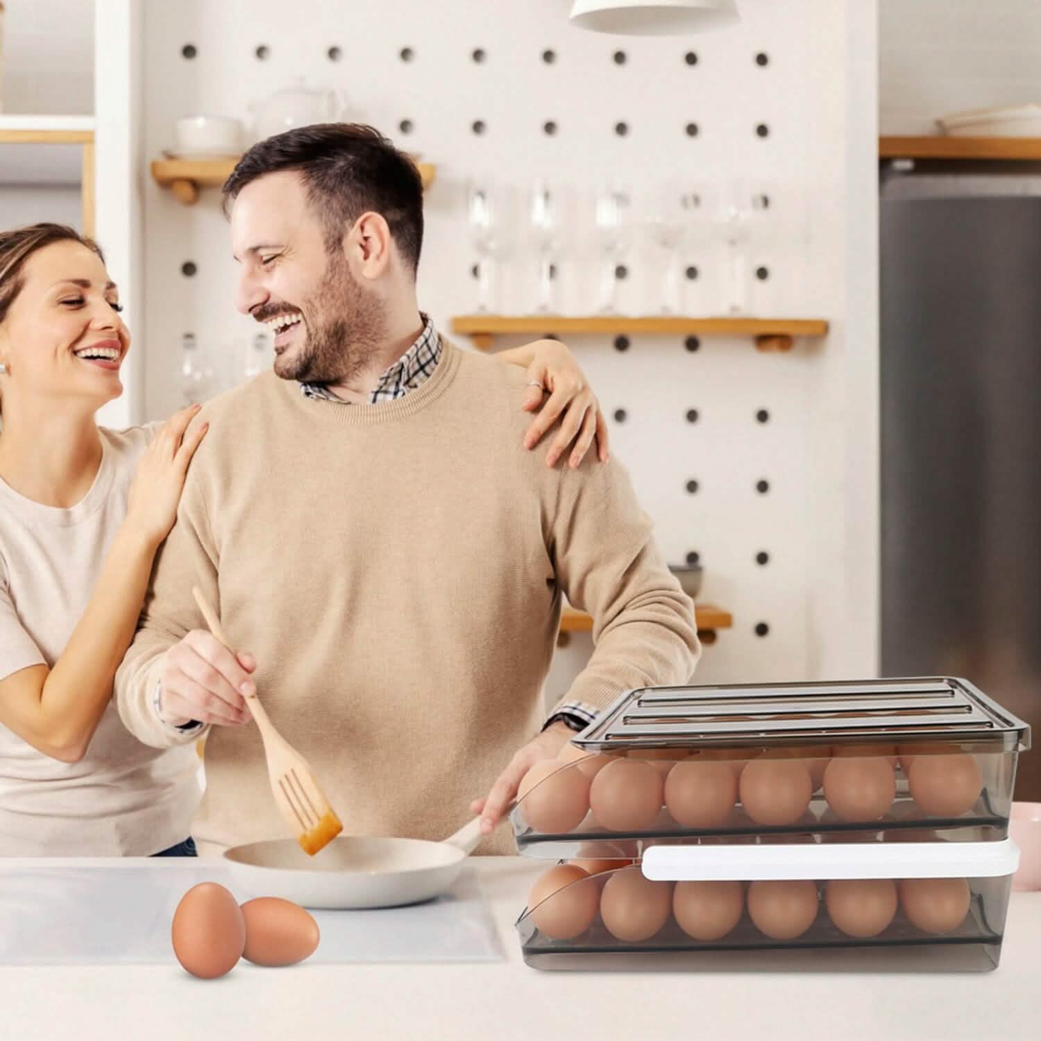 Double Layer Egg Storage for Refrigerator Kitchen Storage - DailySale