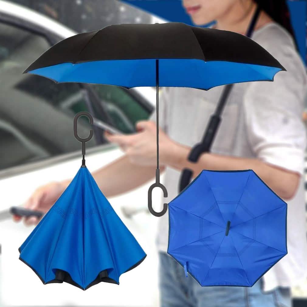 Double-Layer Windproof Reverse-Folding Smart Umbrella with UV Protection Sports & Outdoors - DailySale