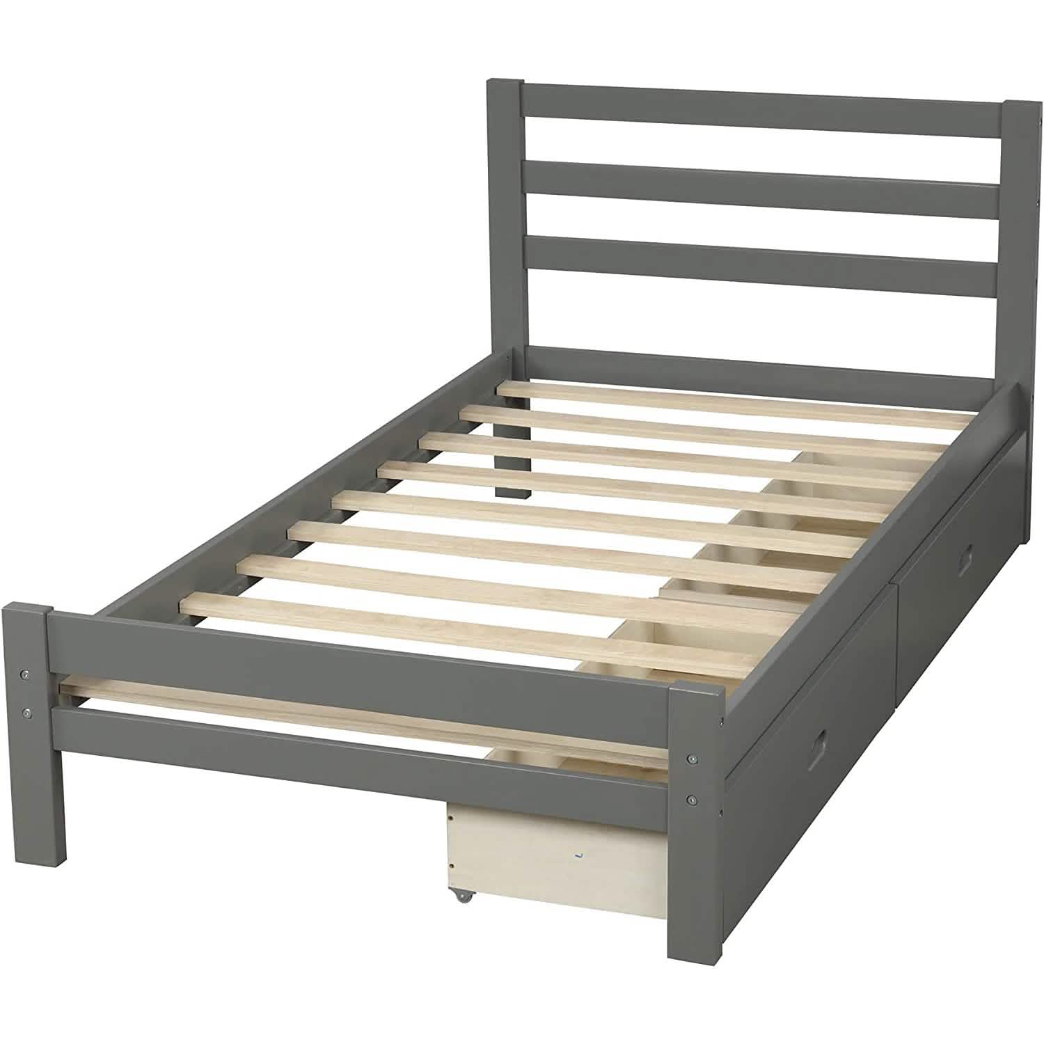 Double Platform Bed with Two Storage Drawers Furniture & Decor - DailySale