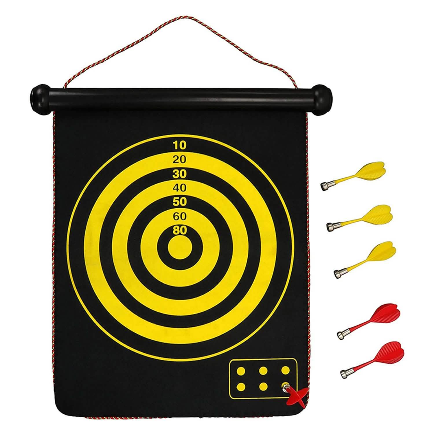 Double Sided Magnetic Roll-Up Dart Board and Bullseye Game Toys & Games - DailySale