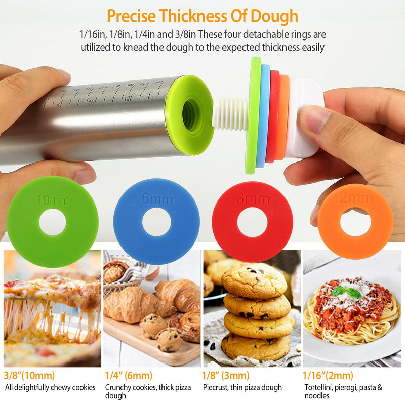Dough Rolling Pin Dough Roller Stainless Steel Kitchen & Dining - DailySale