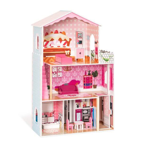 Dreamy Wooden Dollhouse Toys & Games - DailySale