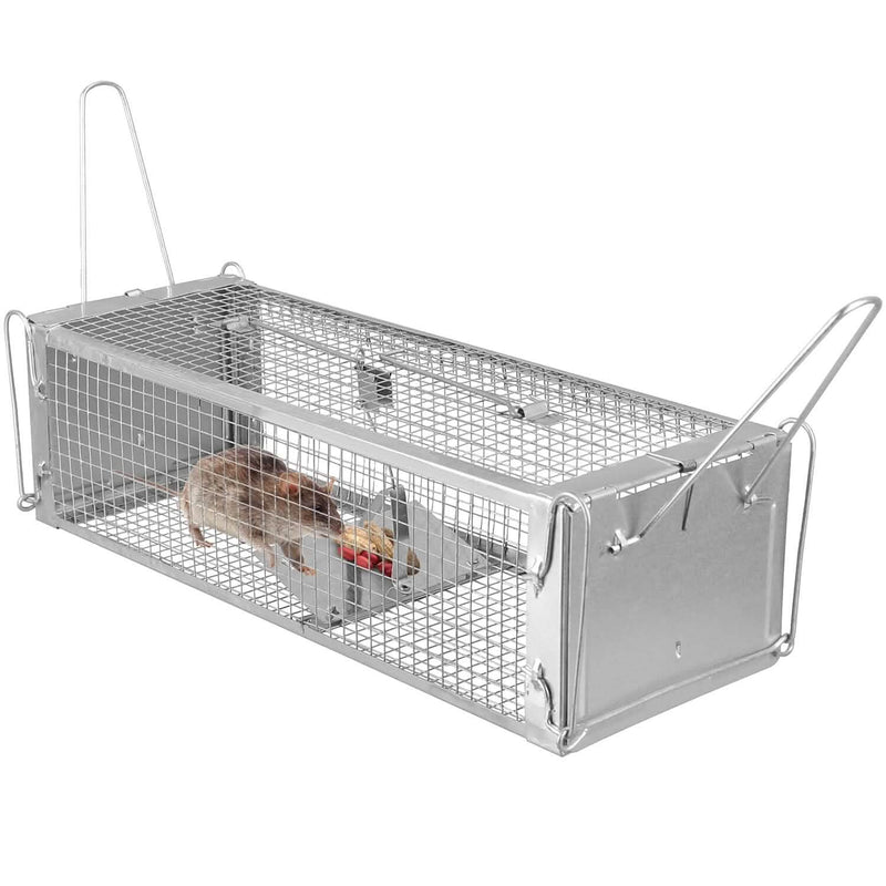 Dual Door Rat Trap Cage Humane with 2 Detachable U Shape Rod Pest Control - DailySale