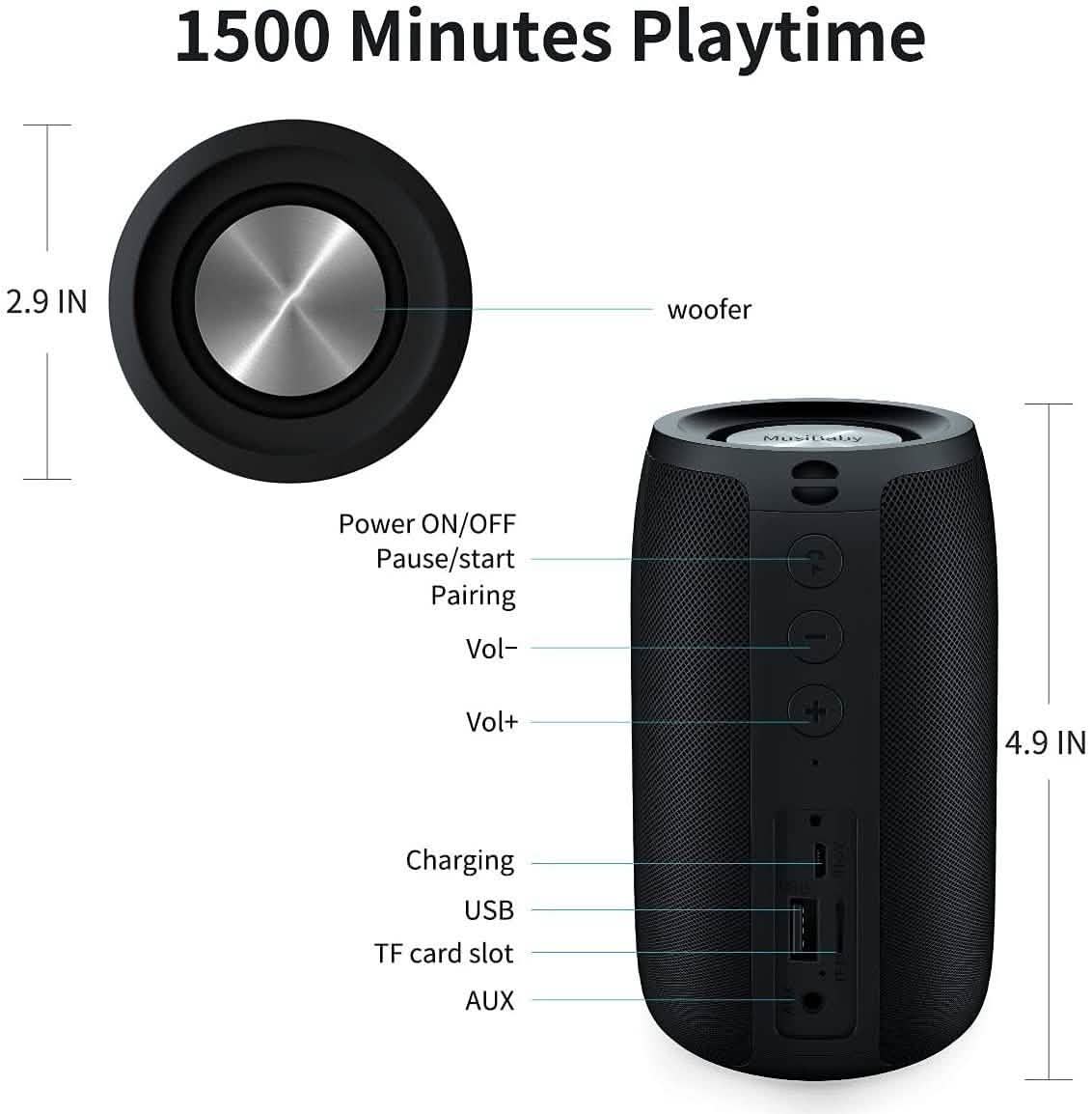 Dual Pairing Bluetooth 5.0 Speaker Speakers - DailySale