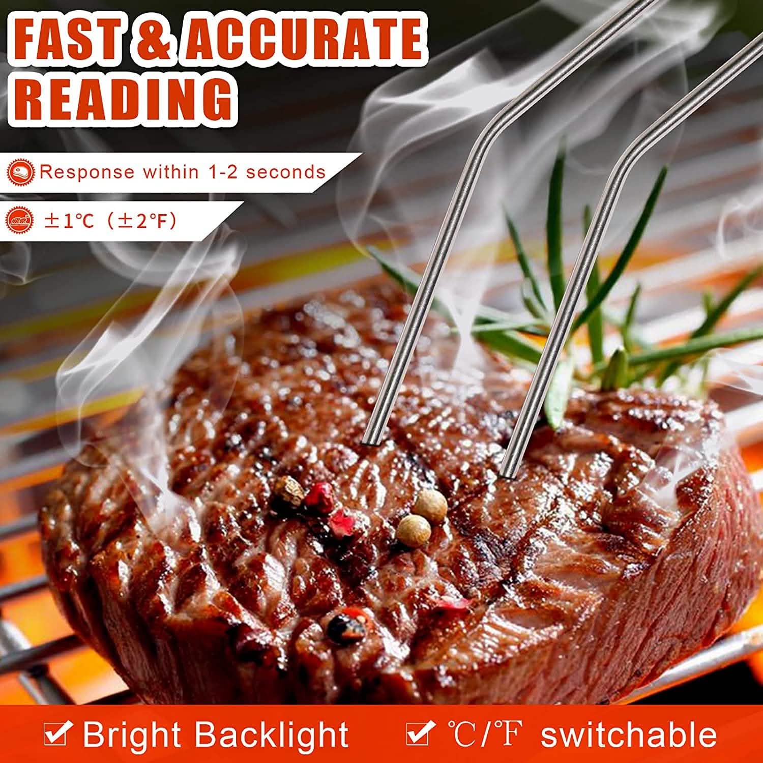 Dual Probe Digital Instant Read Food Thermometer Kitchen Tools & Gadgets - DailySale