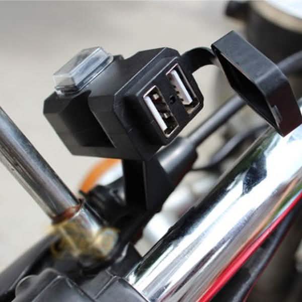 Dual USB Port 9-24V Waterproof Motorbike Motorcycle Handlebar Charger Adapter Automotive - DailySale