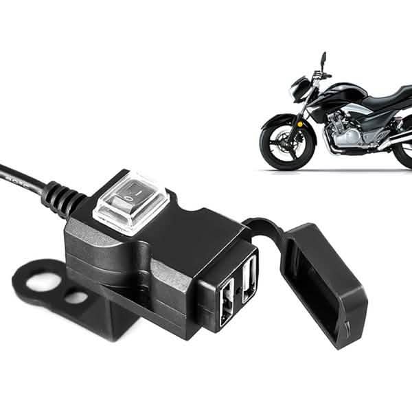 Dual USB Port 9-24V Waterproof Motorbike Motorcycle Handlebar Charger Adapter Automotive - DailySale