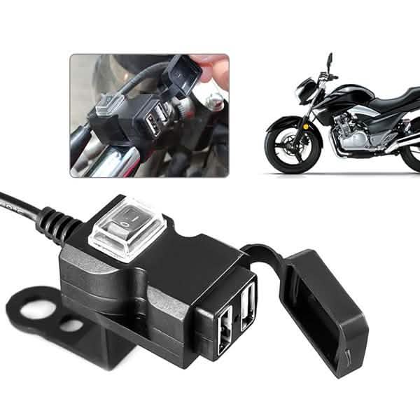 Dual USB Port 9-24V Waterproof Motorbike Motorcycle Handlebar Charger Adapter Automotive - DailySale