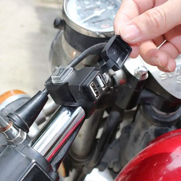 Dual USB Port 9-24V Waterproof Motorbike Motorcycle Handlebar Charger Adapter Automotive - DailySale