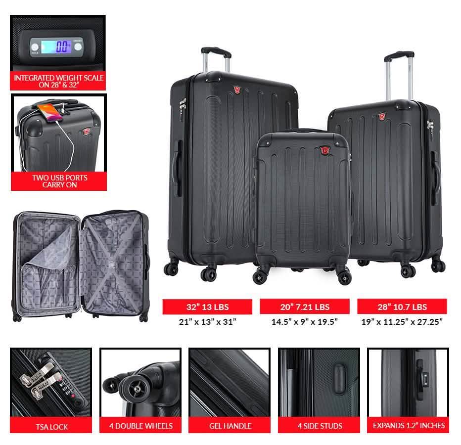 DUKAP Intely Hardside Spinner Luggage Bags & Travel - DailySale