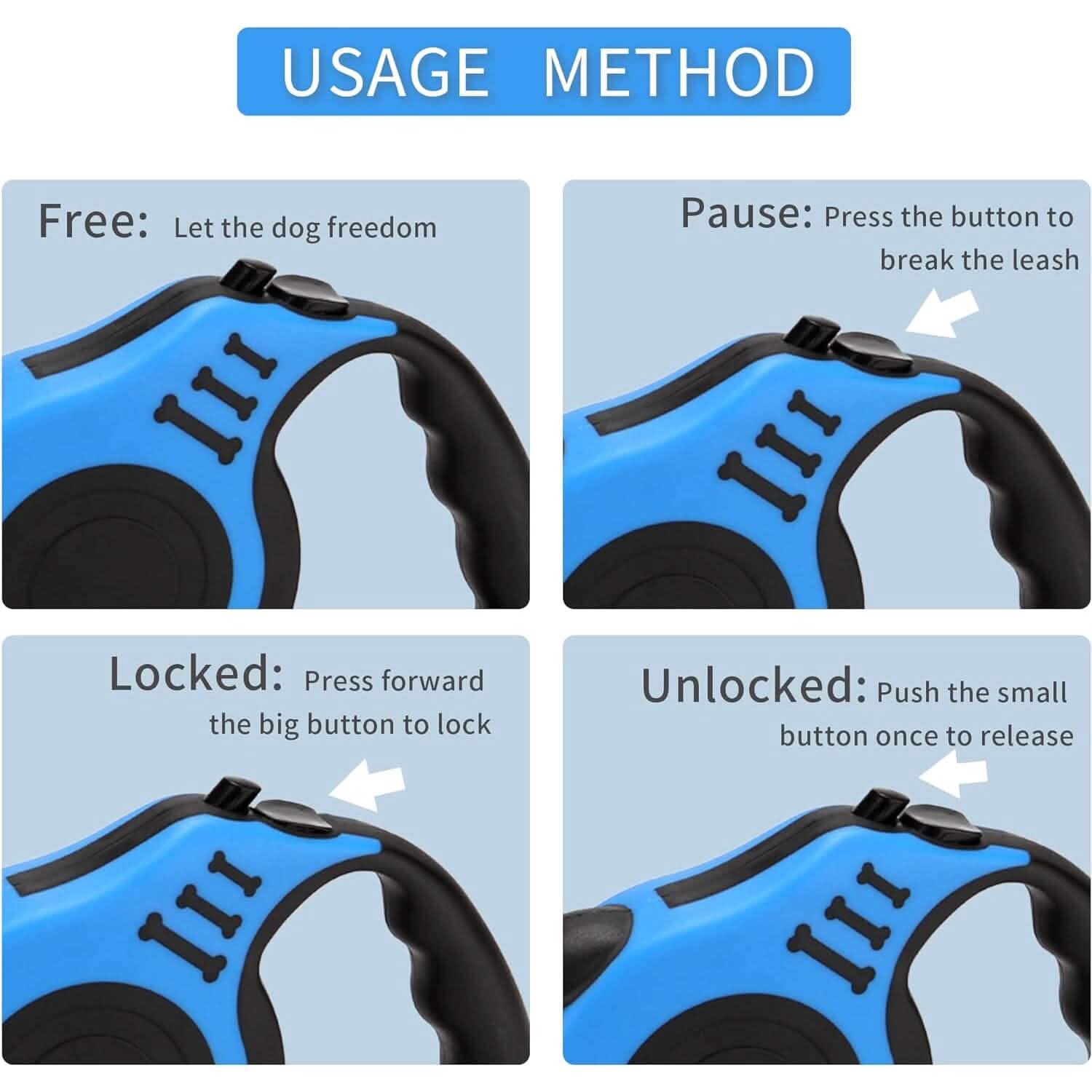 Durable Double Switch Retractable Pet Leash Pet Supplies - DailySale