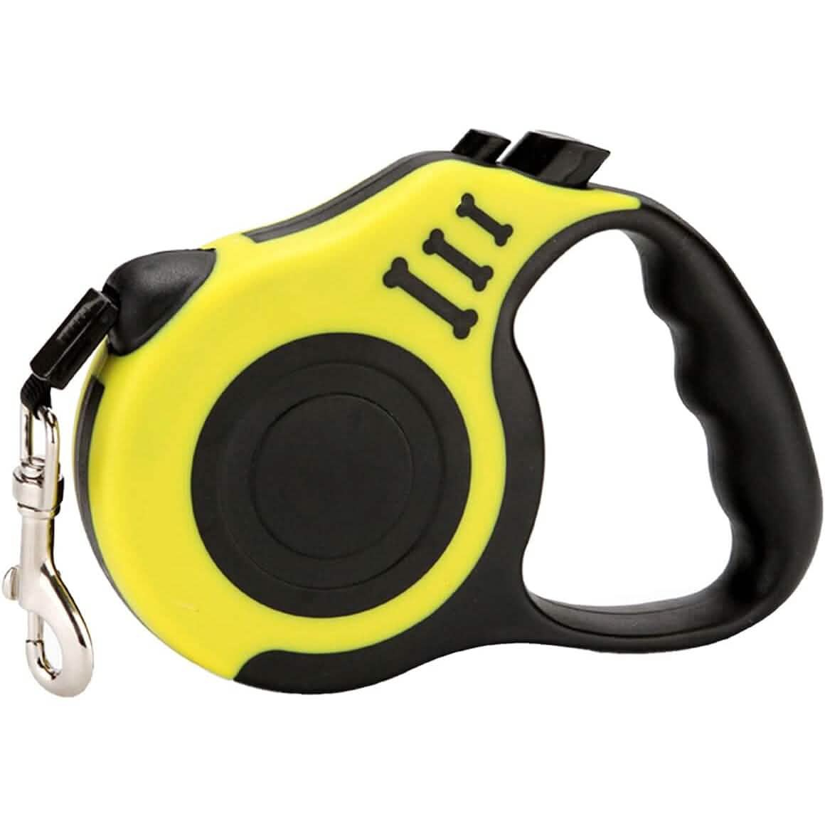 Durable Double Switch Retractable Pet Leash Pet Supplies Yellow 3m - DailySale