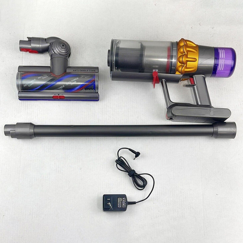 Dyson V15 Detect Cordless Stick Vacuum Cleaner (Refurbished) shown with all accessories