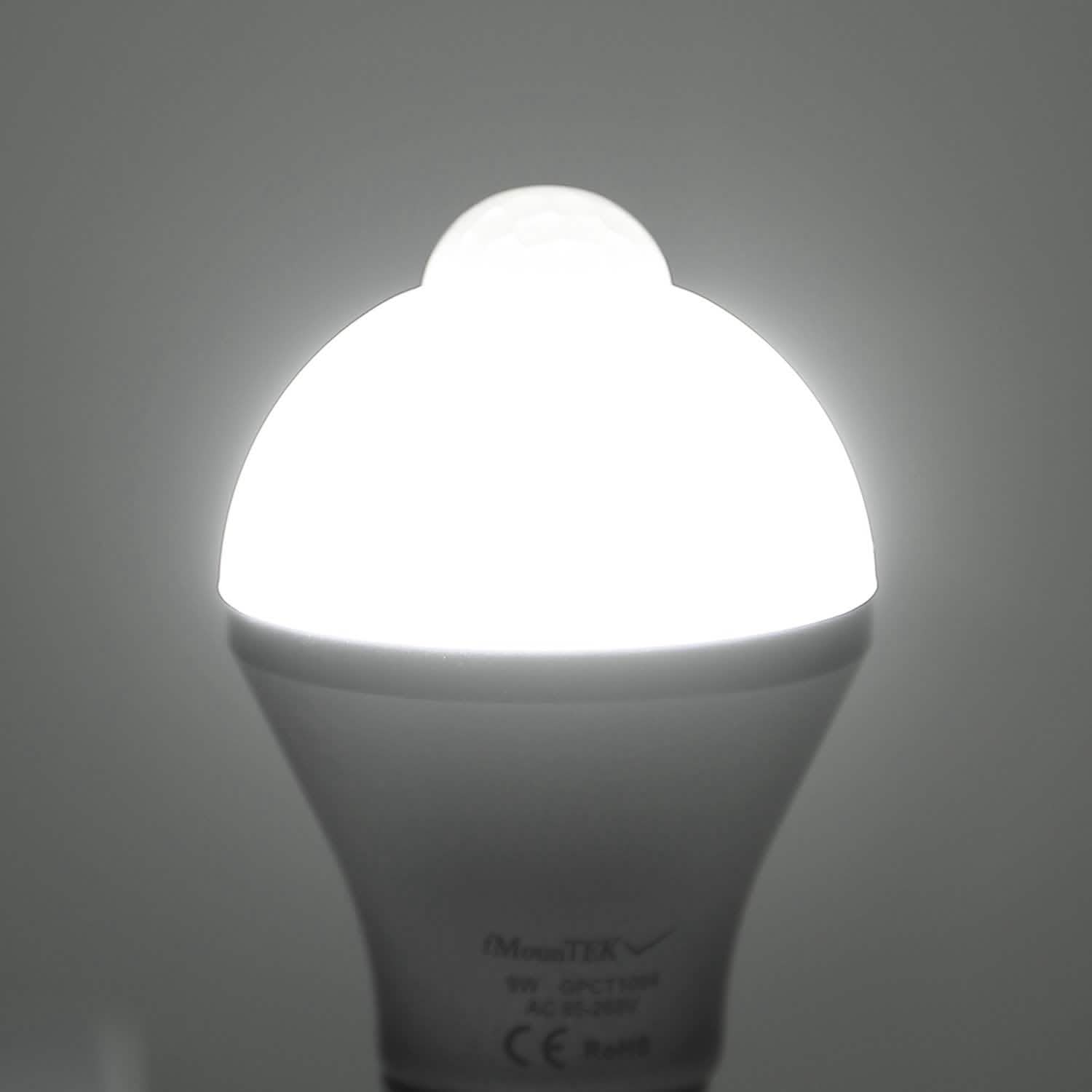 E27 Motion Sensor Light Bulb 1000LM 6500K Dust to Dawn Automatic Outdoor Lighting - DailySale