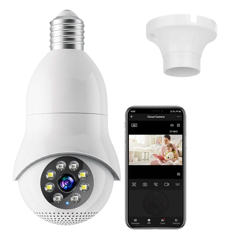 E27 WiFi Bulb Camera 1080P FHD WiFi IP Pan Tilt Security Surveillance Camera Smart Home & Security - DailySale