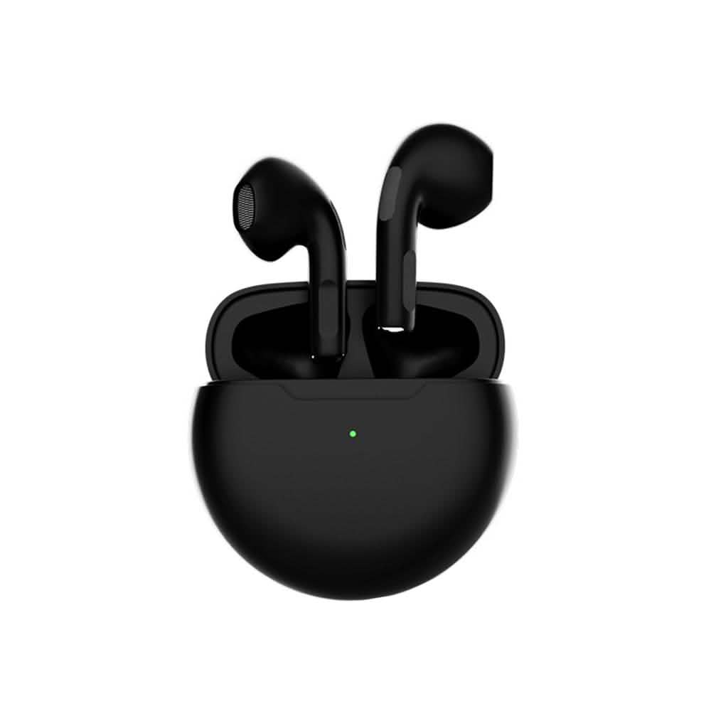 Earphones With Round Charging Case Headphones & Audio Black - DailySale