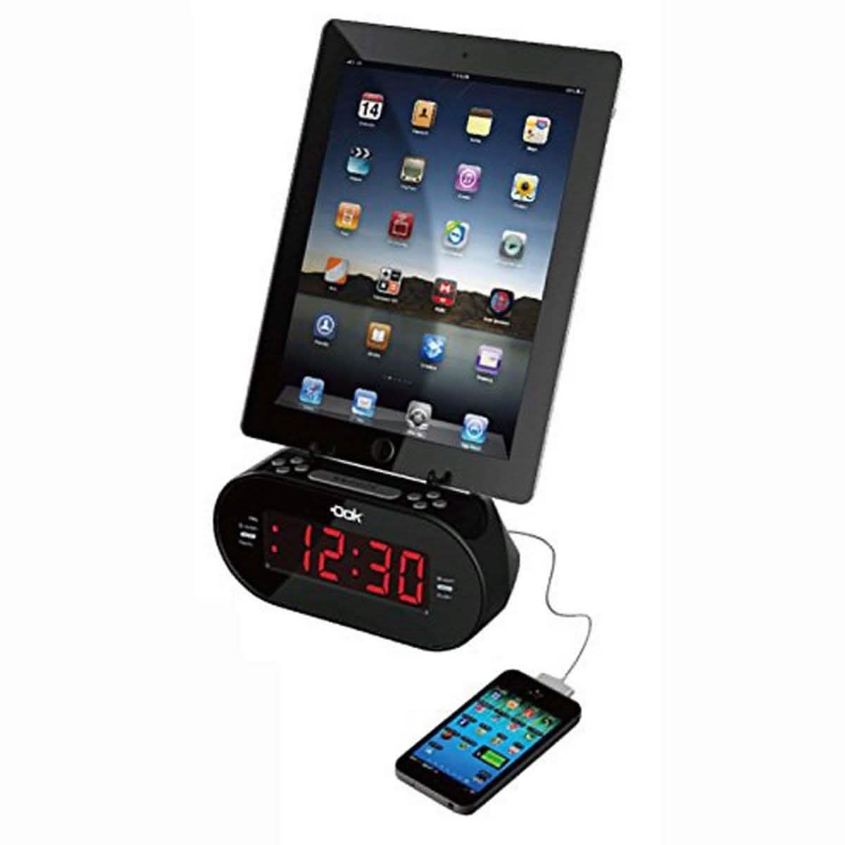 Easy Dok Alarm Clock with Universal Smart Phone Cradle Home Essentials - DailySale