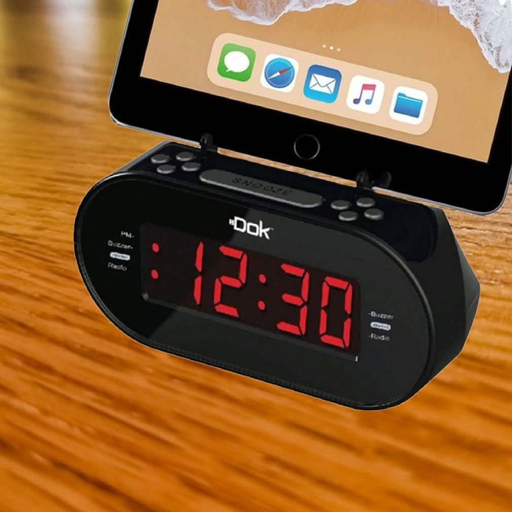 Easy Dok Alarm Clock with Universal Smart Phone Cradle Home Essentials - DailySale