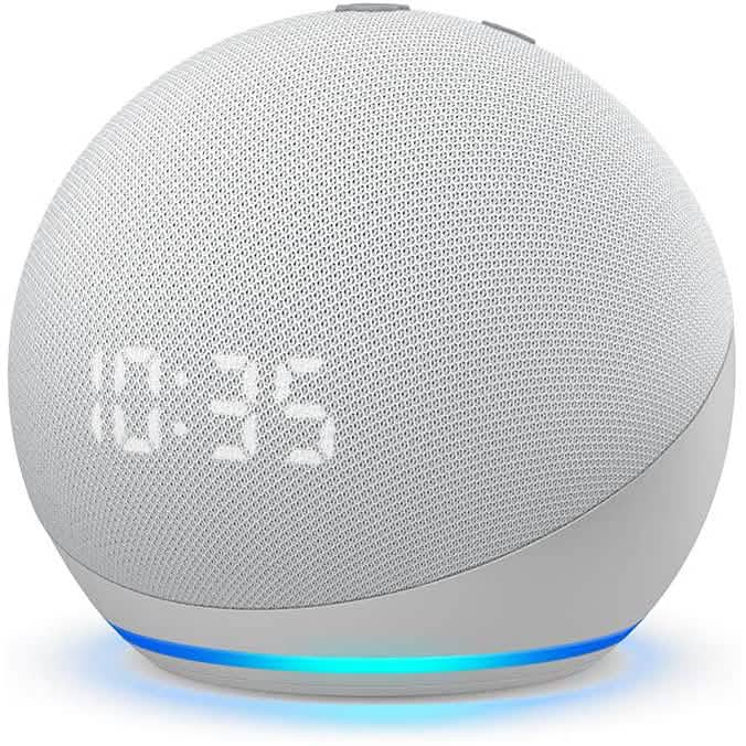 Echo Dot 4th Gen Smart speaker with clock and Alexa Speakers White - DailySale