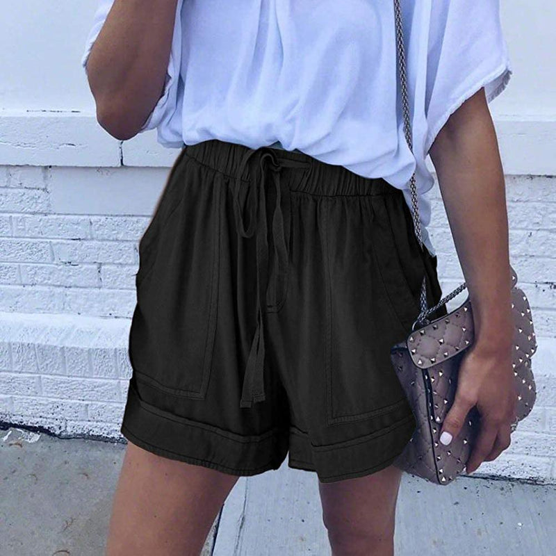 Elapsy Womens Casual Drawstring Elastic Waist Summer Shorts with Pockets Women's Clothing - DailySale