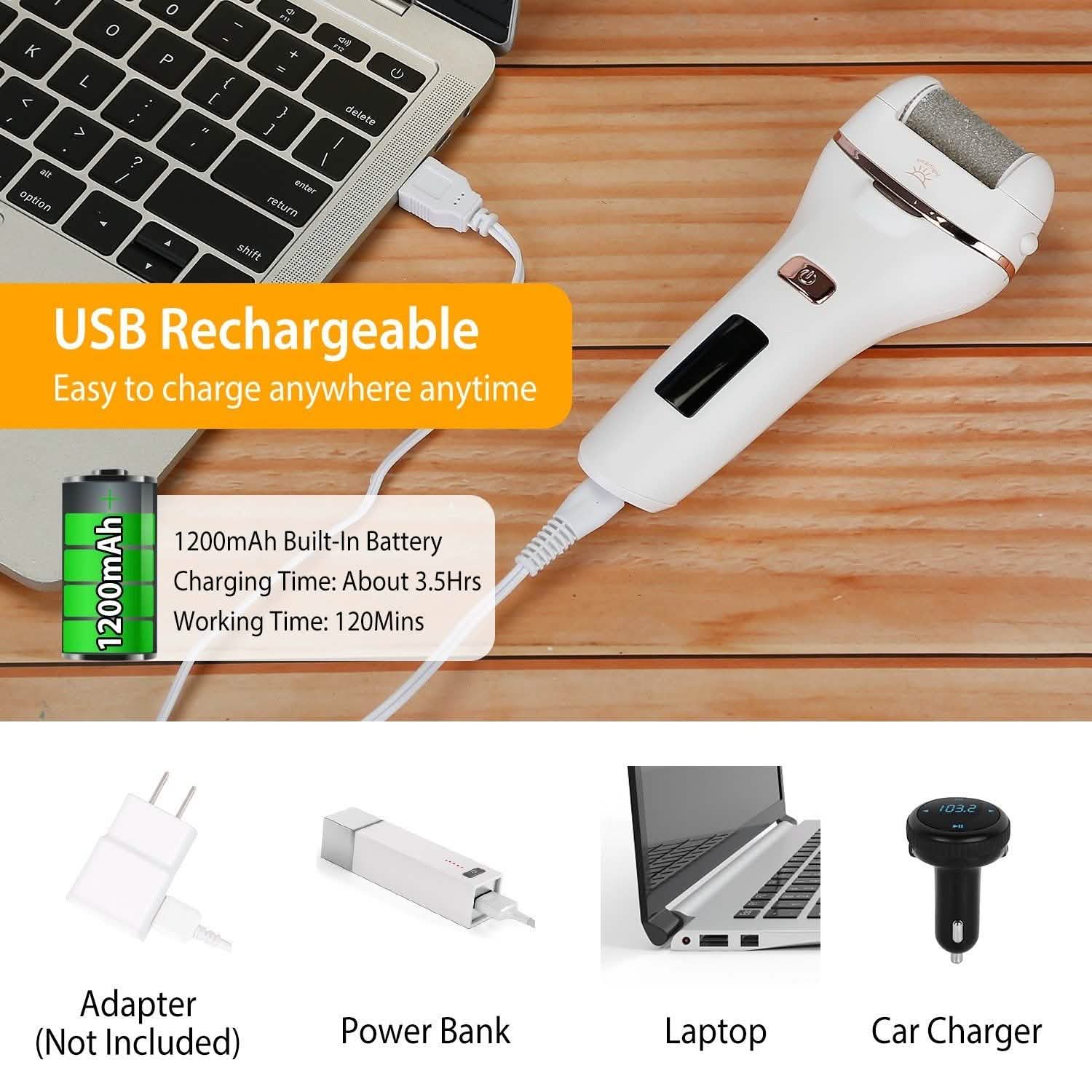 Electric Callus Remover USB Rechargeable Foot Scrubber Beauty & Personal Care - DailySale