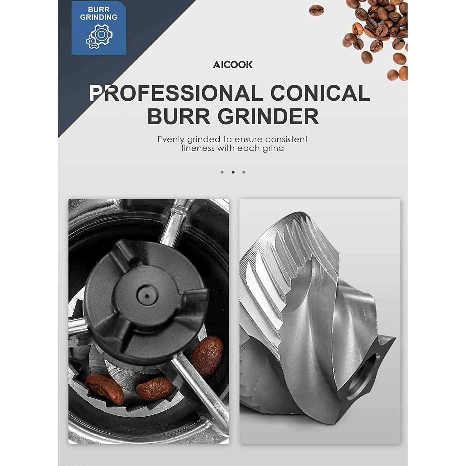 Electric Conical Burr Coffee Grinder Kitchen Appliances - DailySale