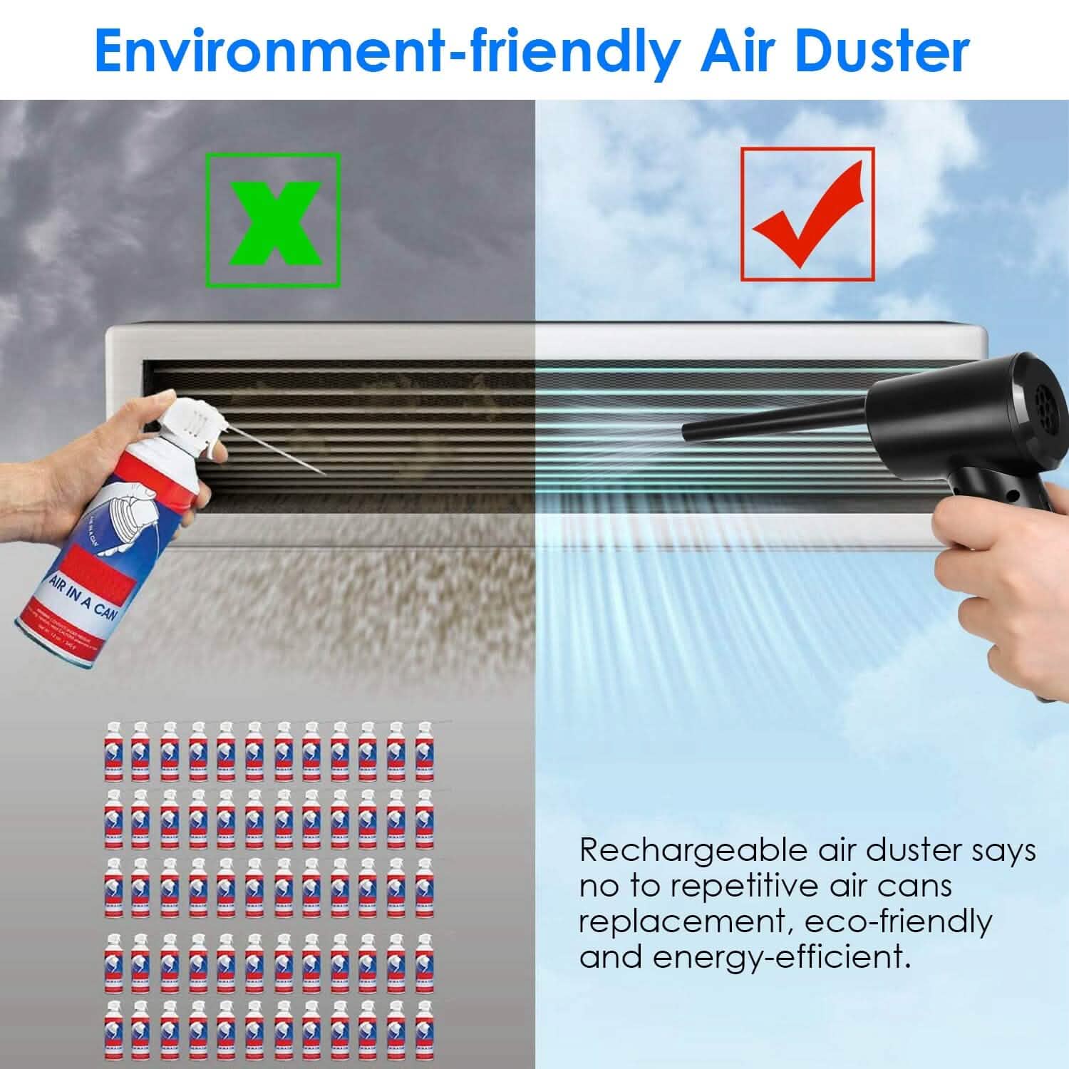 Electric Cordless Air Duster Blower for Computer Keyboard Computer Accessories - DailySale