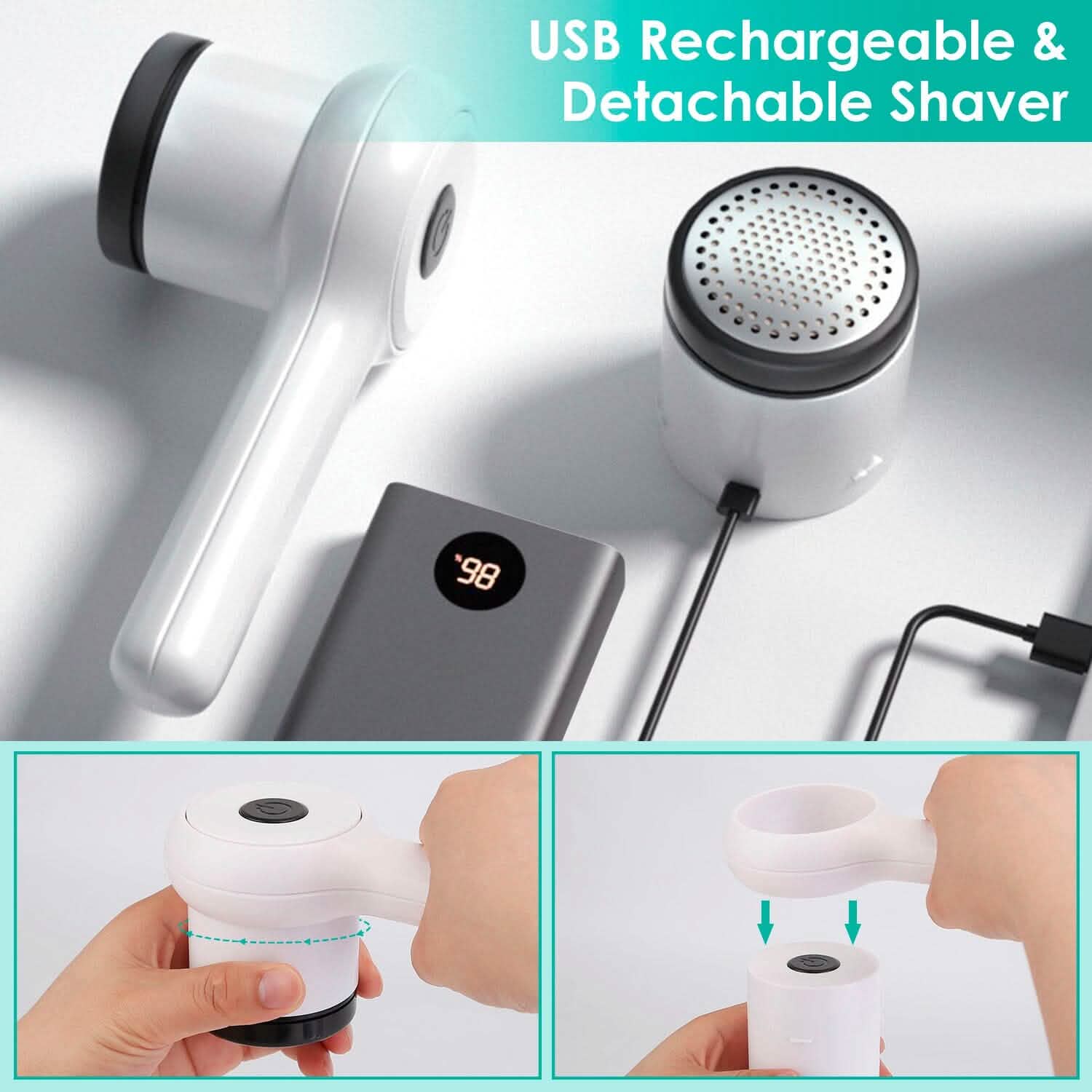 Electric Fuzz Pilling Trimmer Sweater Shaver with Detachable Handle Household Appliances - DailySale