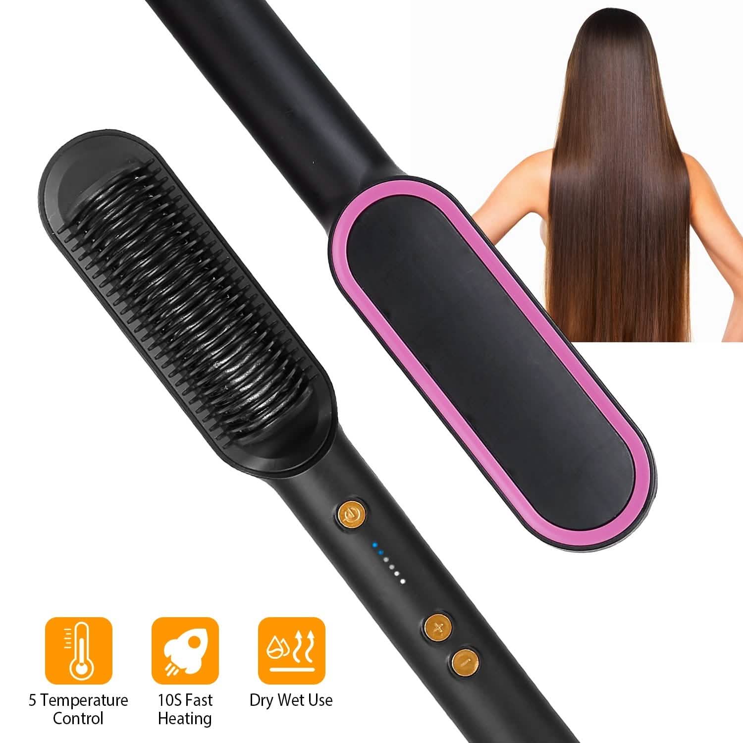 Electric Hair Straightener Brush Beauty & Personal Care - DailySale