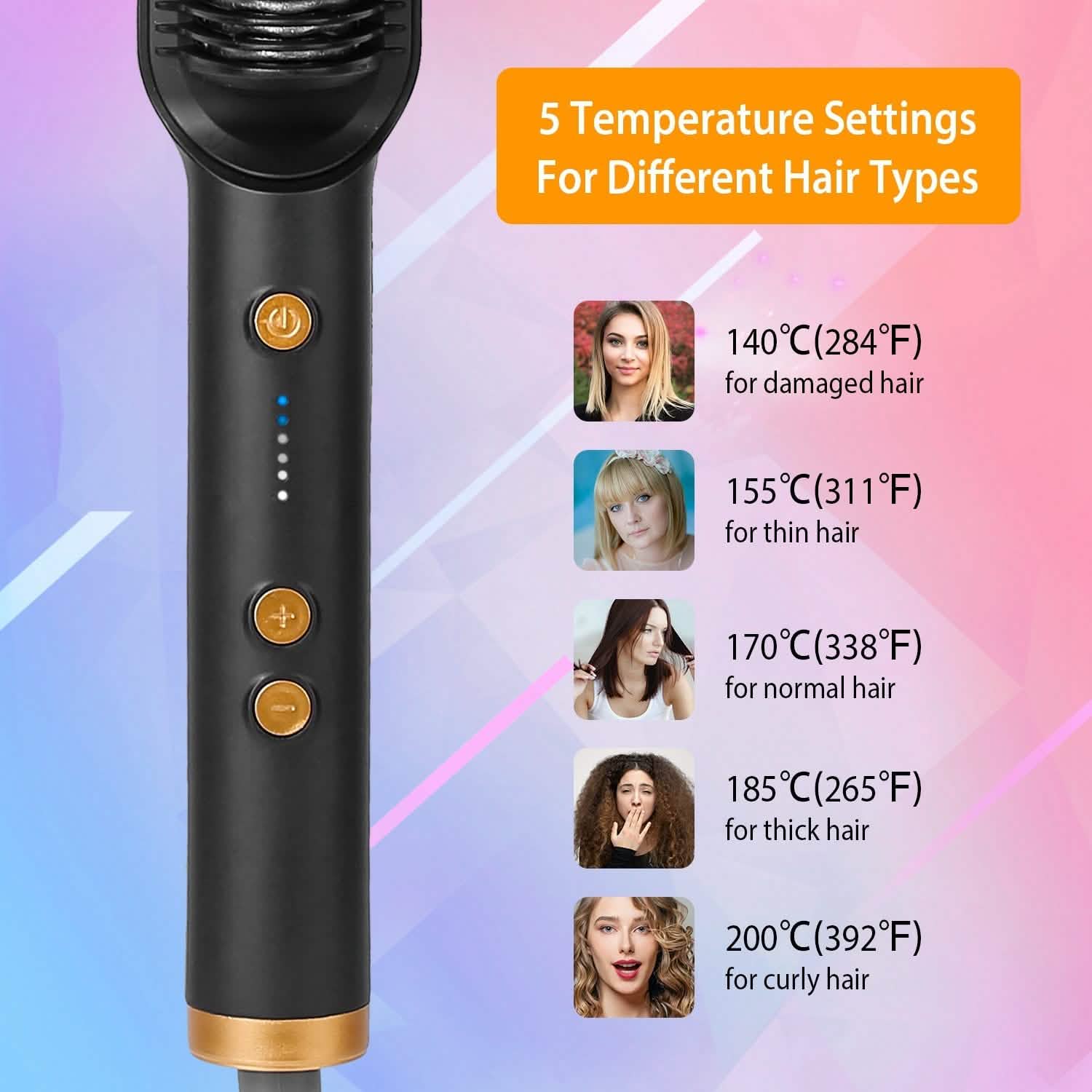 Electric Hair Straightener Brush Beauty & Personal Care - DailySale