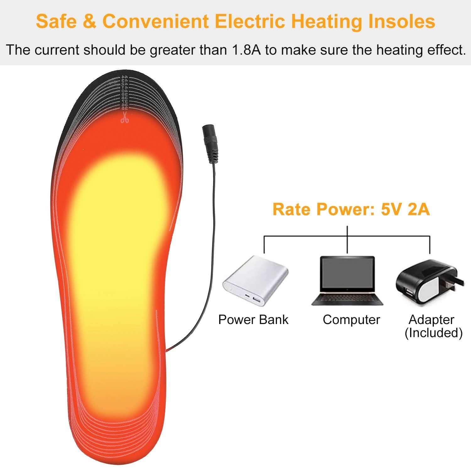 Electric Heated Insoles USB Foot Warmer Pads Wellness - DailySale