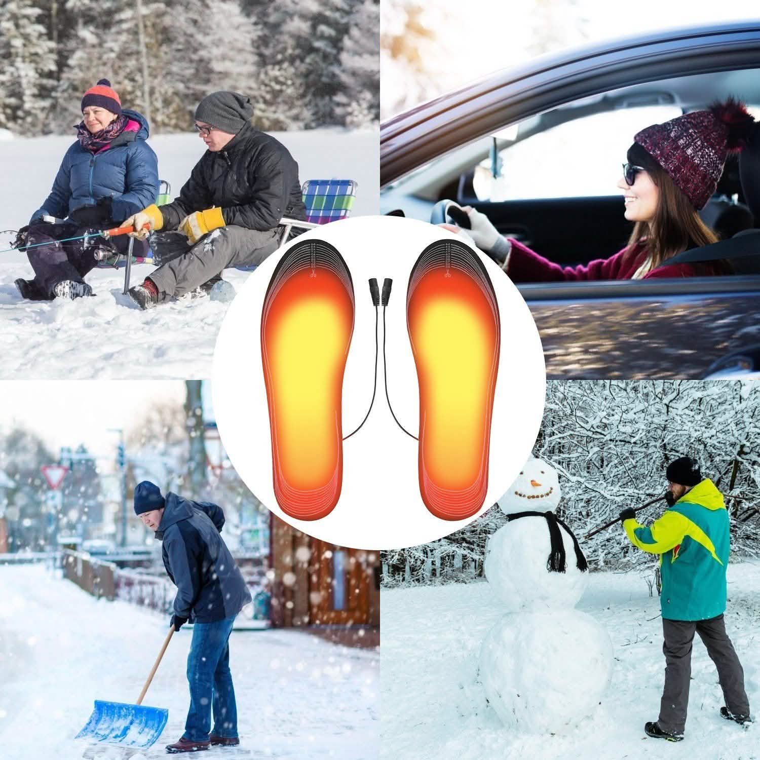 Electric Heated Insoles USB Foot Warmer Pads Wellness - DailySale