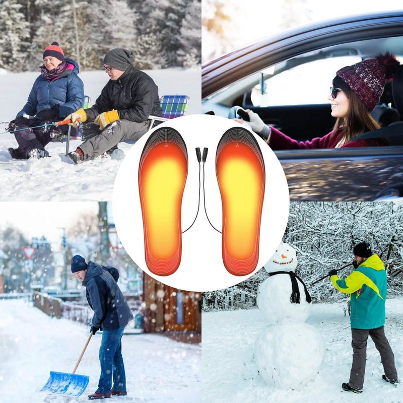 Electric Heated Insoles USB Foot Warmer Pads Wellness - DailySale