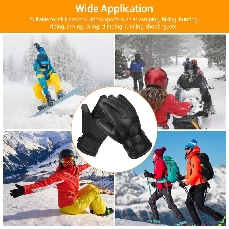 Electric Heated Touchscreen Thermal Gloves Leather USB Plug Sports & Outdoors - DailySale