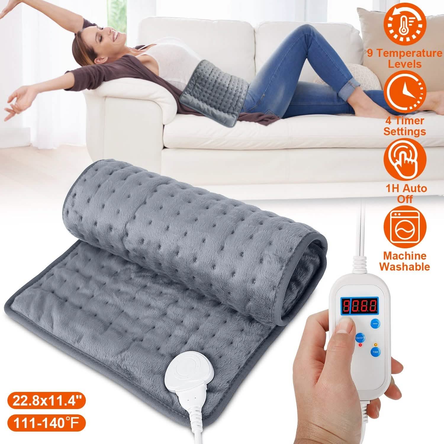 Electric Heating Pad with 9 Temperature Levels Wellness - DailySale
